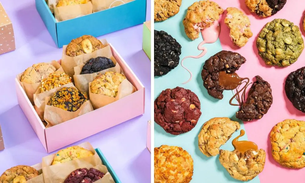 cookies wrapped in paper in a delivery box