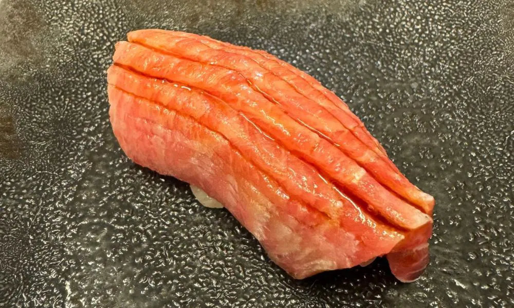 nigiri on a plate at takahashi