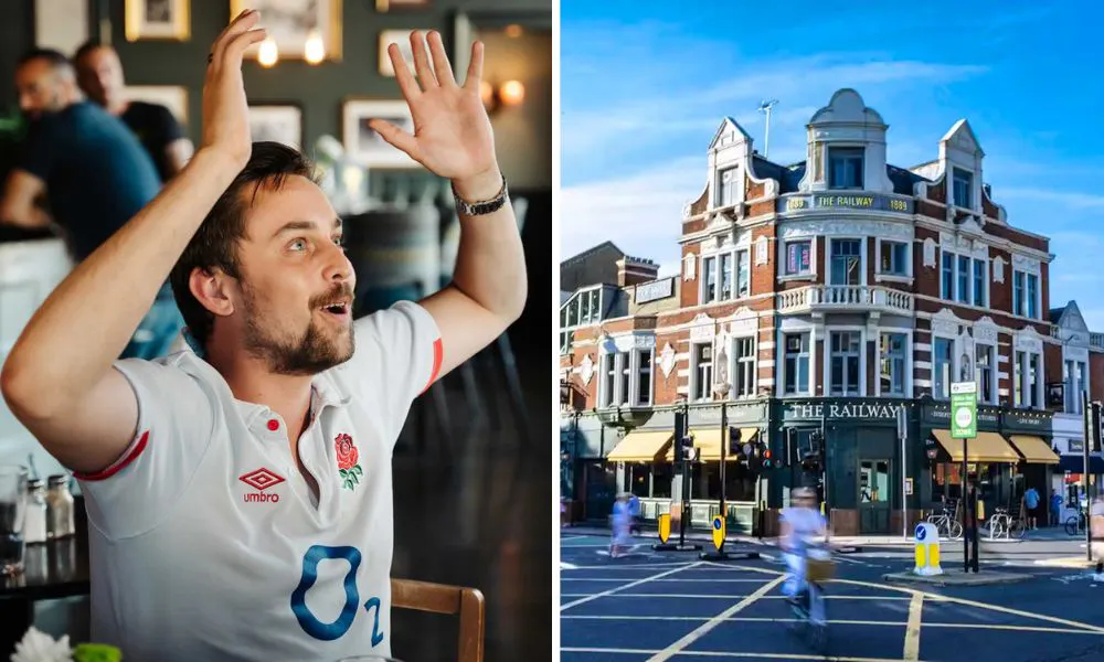 Rugby fan/The Railway pub