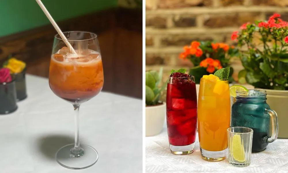 Iced tea drinks in glasses