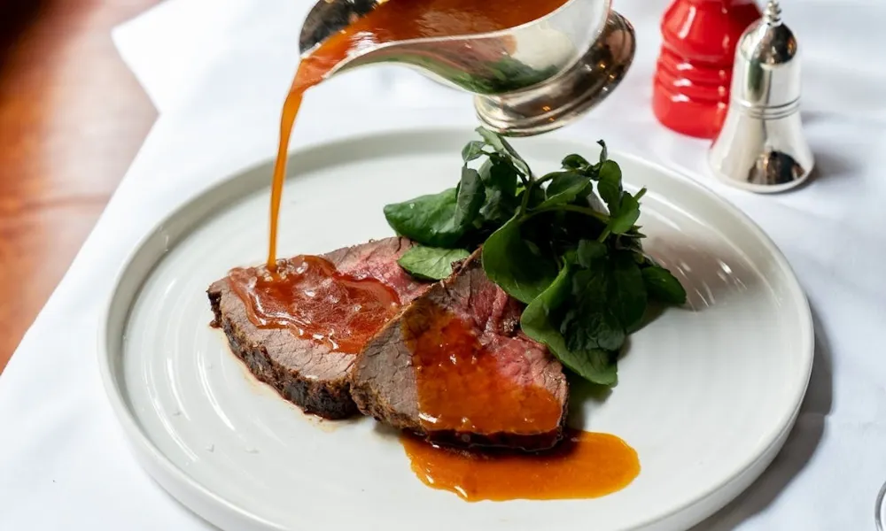 roast beef and gravy at the barley mow