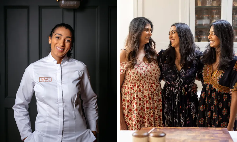 headshot of nikita pathakji and image of her with family