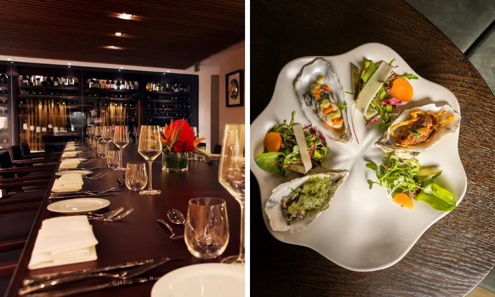 wine cellar private room and oysters