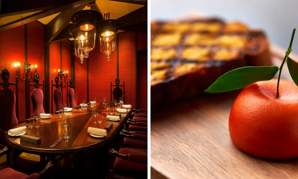 private dining room luxury with fake orange