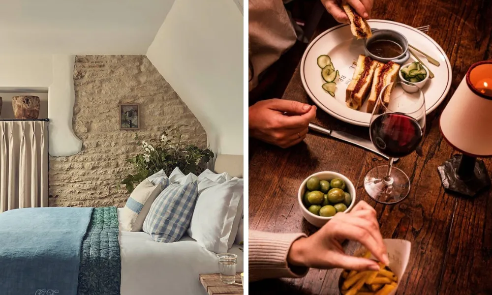 gastropub food at The Bell Charlbury with bedroom