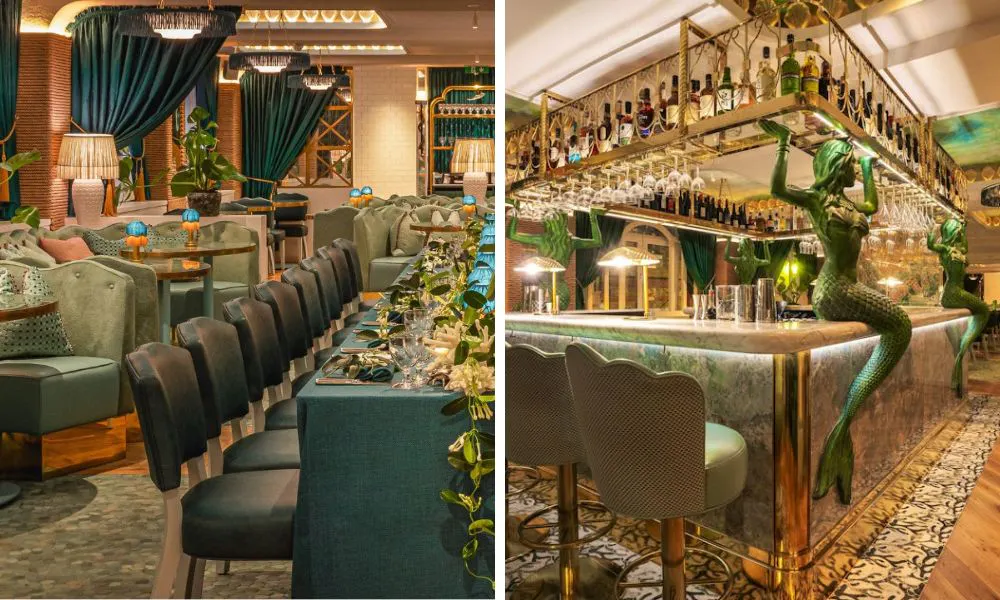 Glamorous nautical themed restaurant 
