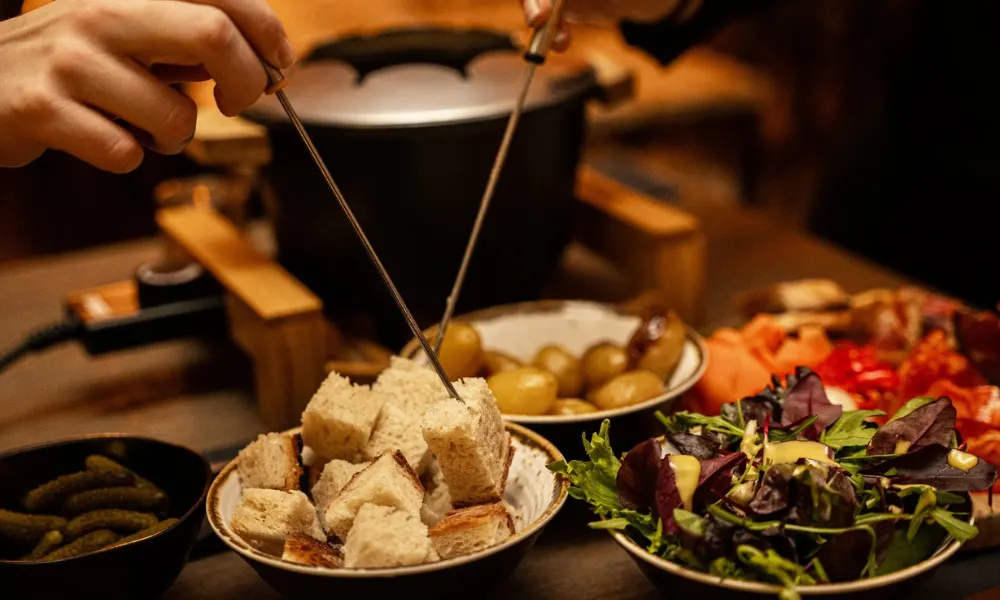 fondue at fire and fromage