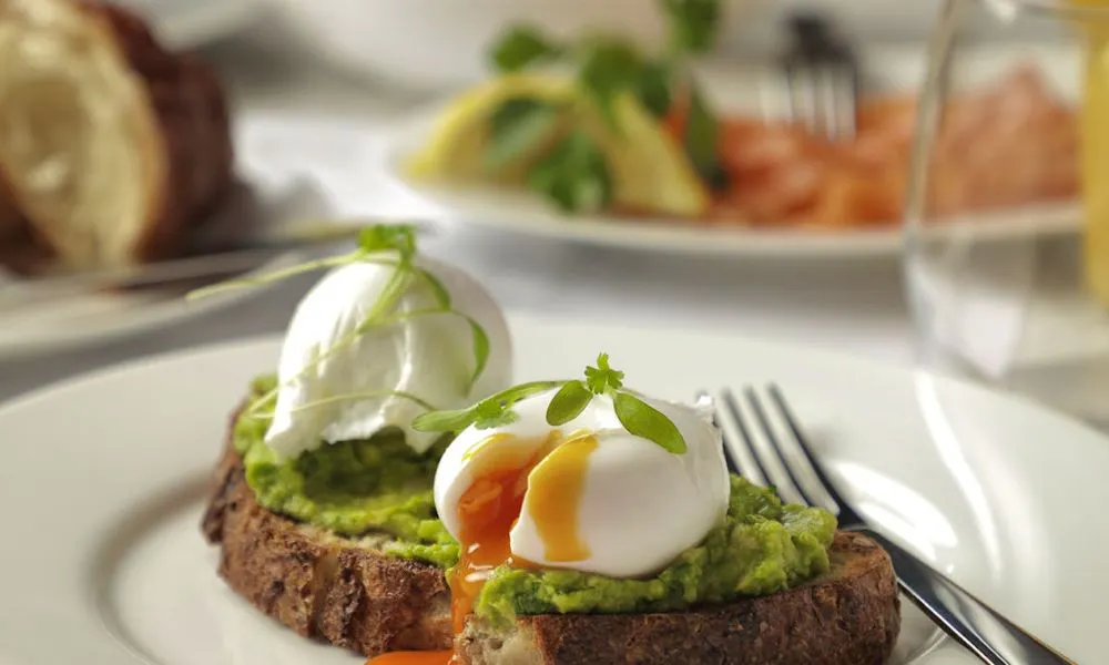 Avocado poached eggs on toast