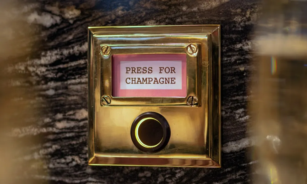 Champagne button at Bob Bob Ricard