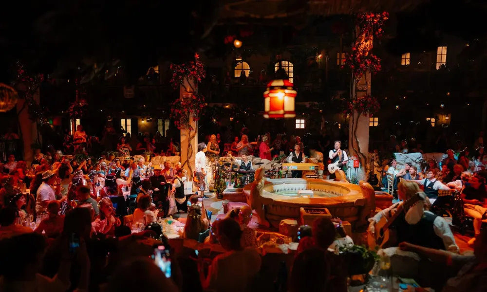 mamma mia production in a restaurant