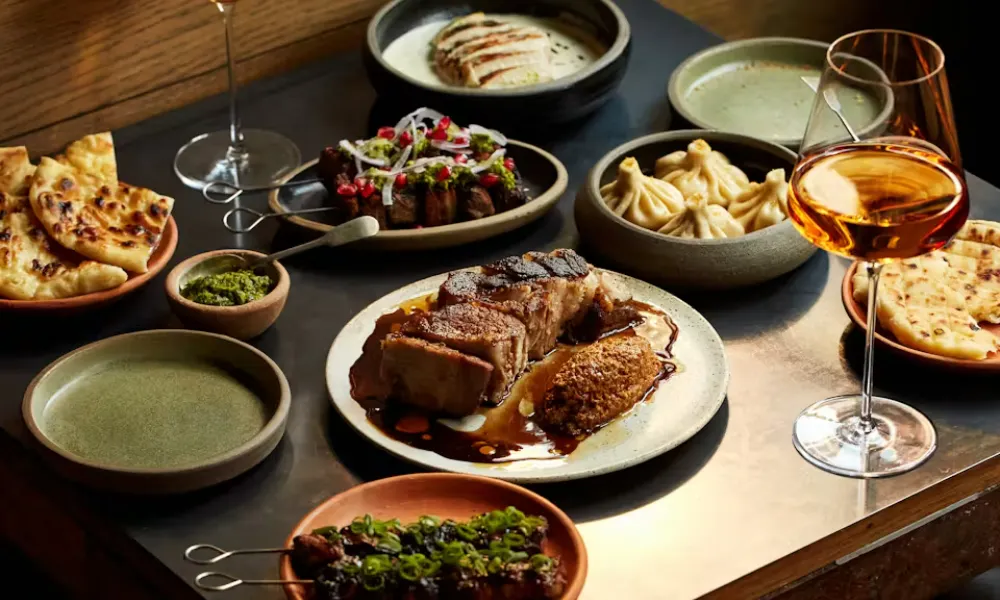 table of dishes at dakadaka