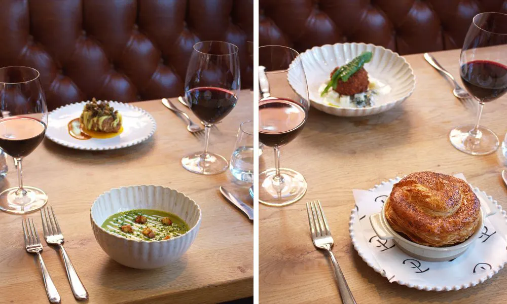 the chalk freehouse set lunch dishes