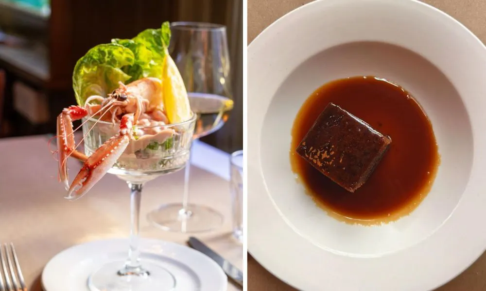 prawn cocktail and sticky toffee pudding