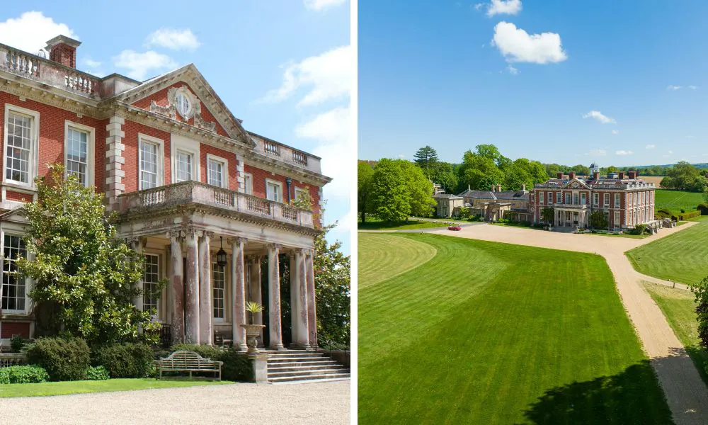 the exterior and grounds at Stansted Park