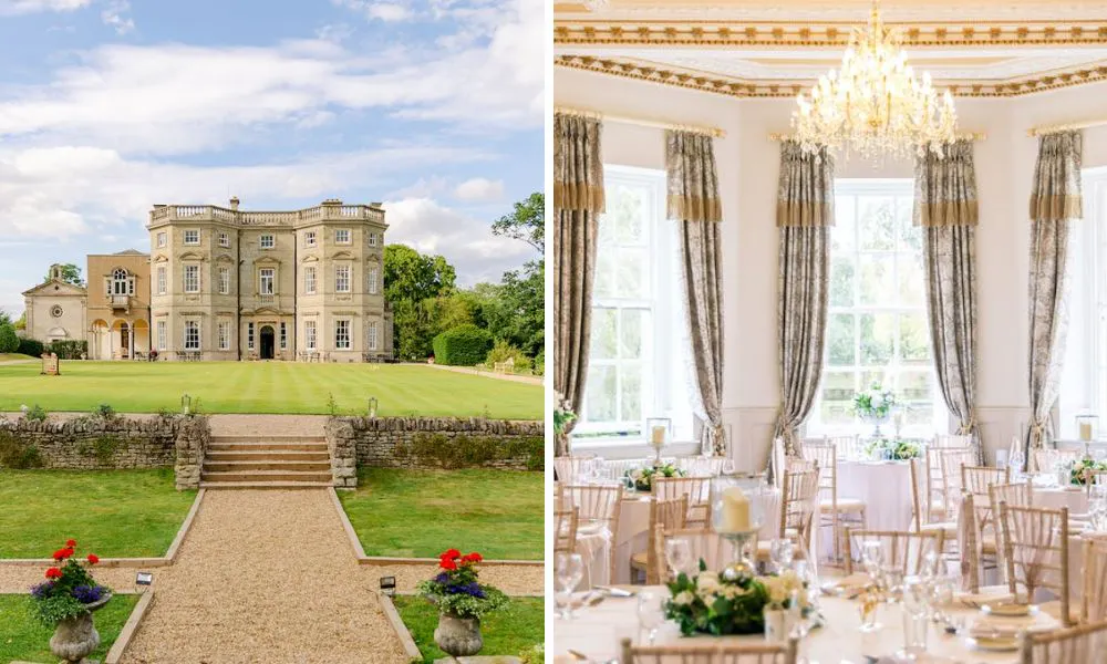 Bourton Hall exterior and dining room