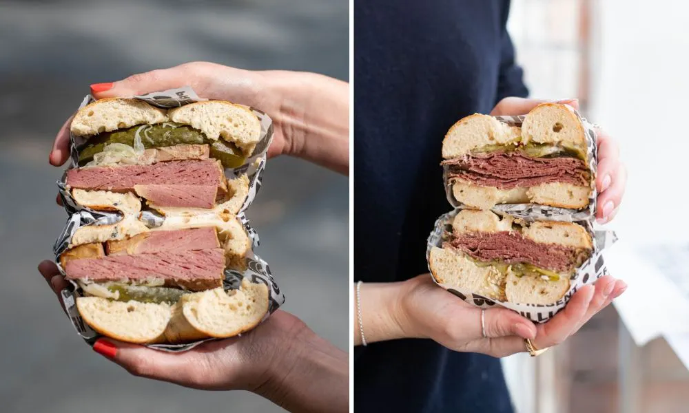 B Bagel salt beef bagels