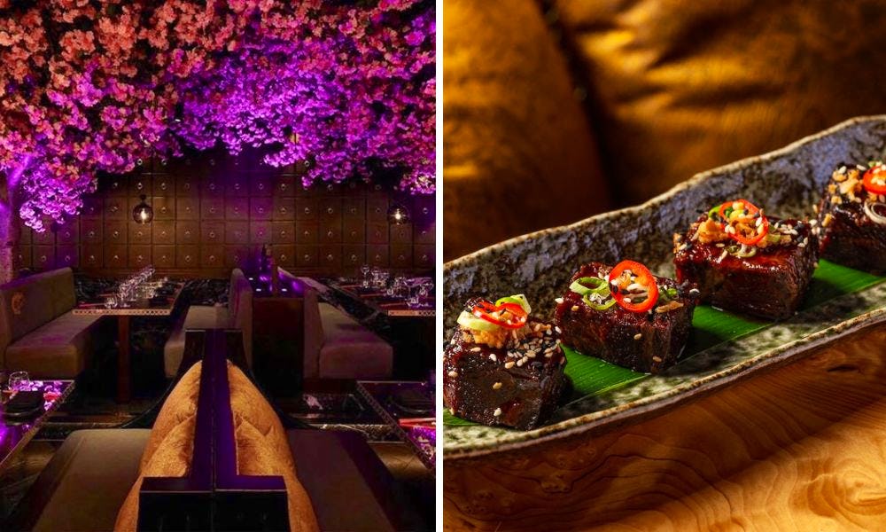 Interiors and short ribs at Tattu