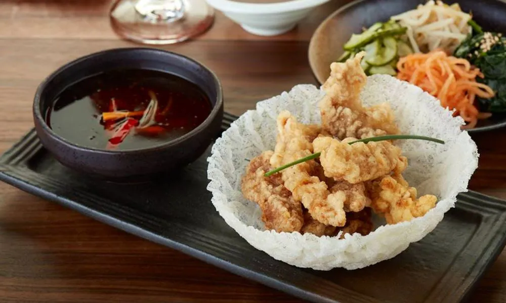 Fried prawns and dip