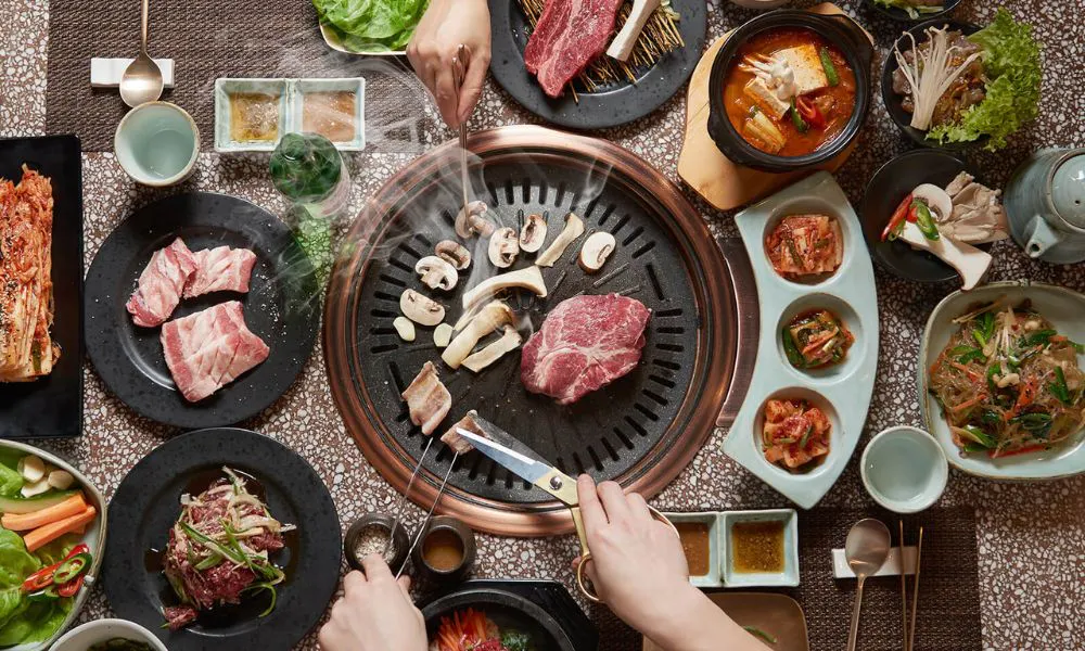 Korean BBQ meat and veg