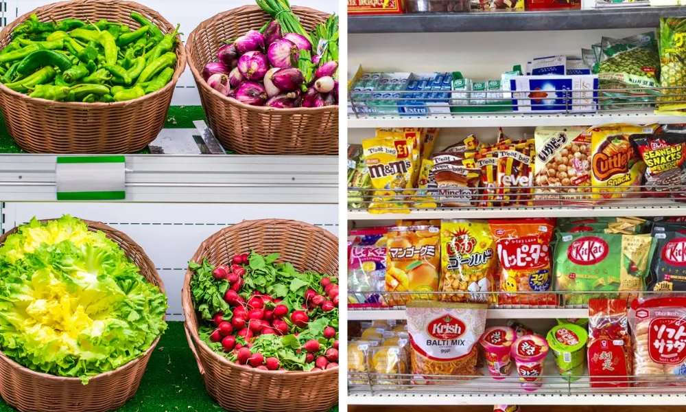 supermarket shelves at an's oriental supermarket