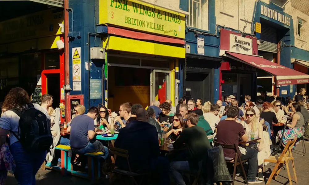 outside fish wings and tings in brixton