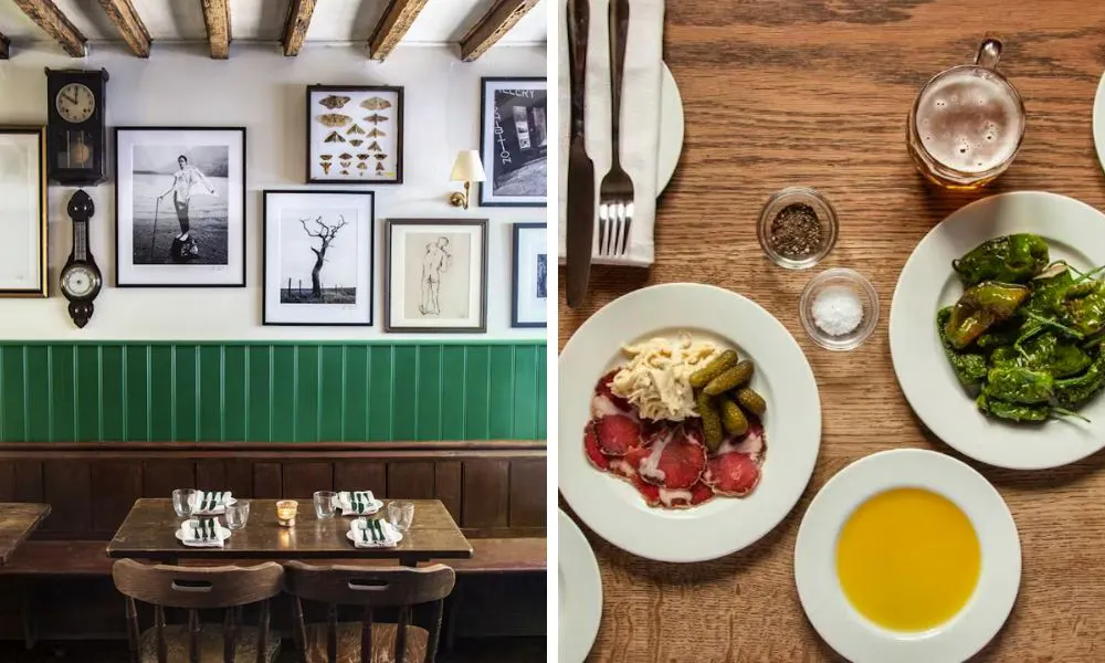 The interiors and food at The Lamb Shipton