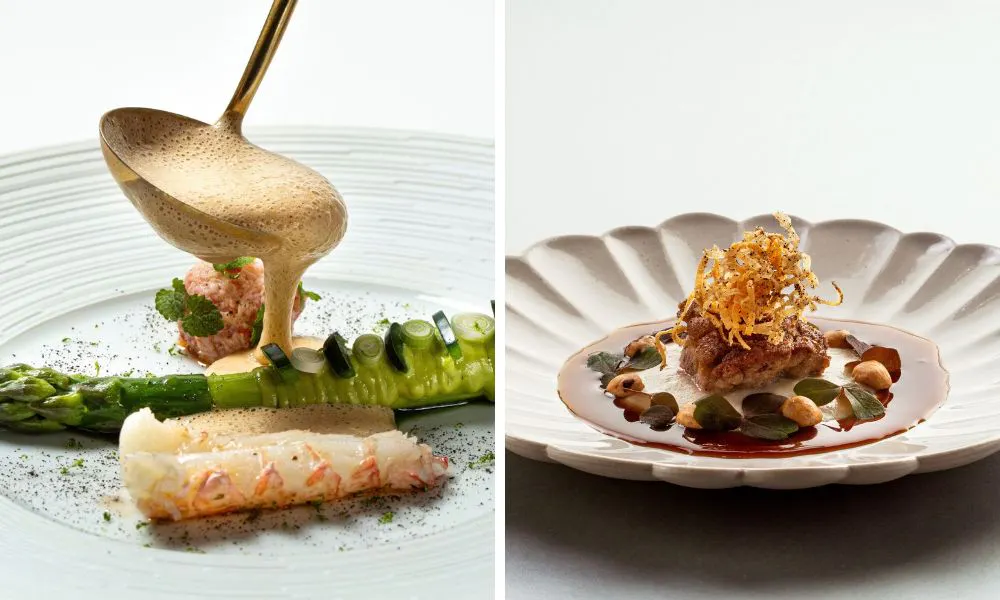 refined plates at Olive Tree restaurant in bath