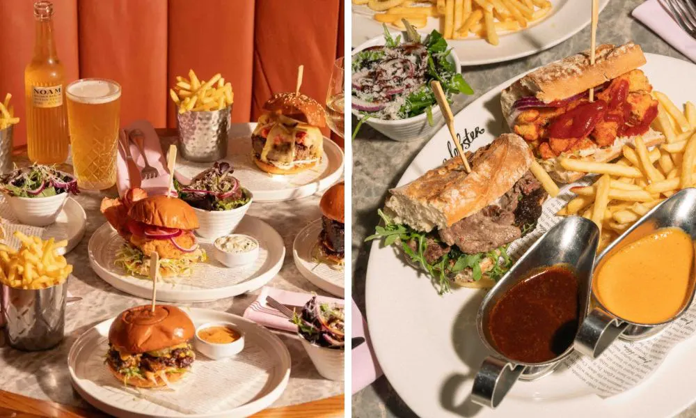 surf n turf menu with burgers sandwiches and fries