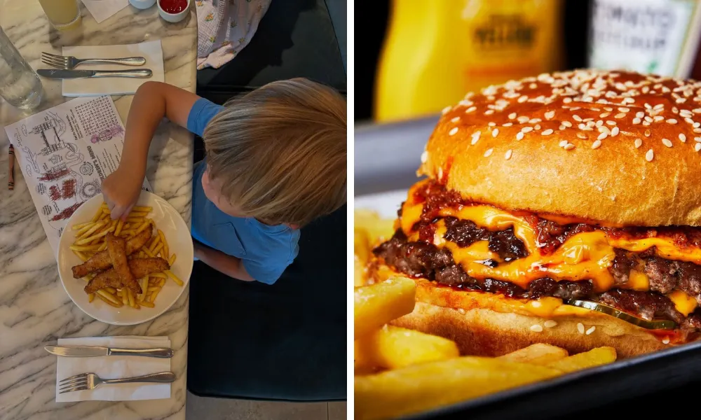 kids eating at sam's waterside