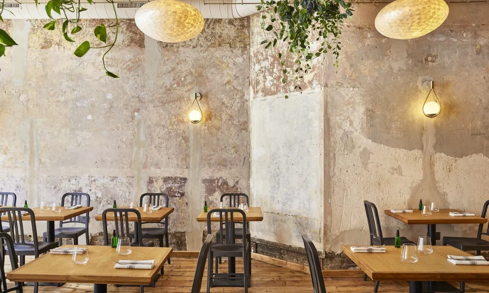 industrial chic dining room at apricity