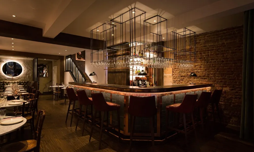 moody dining room at the ninth