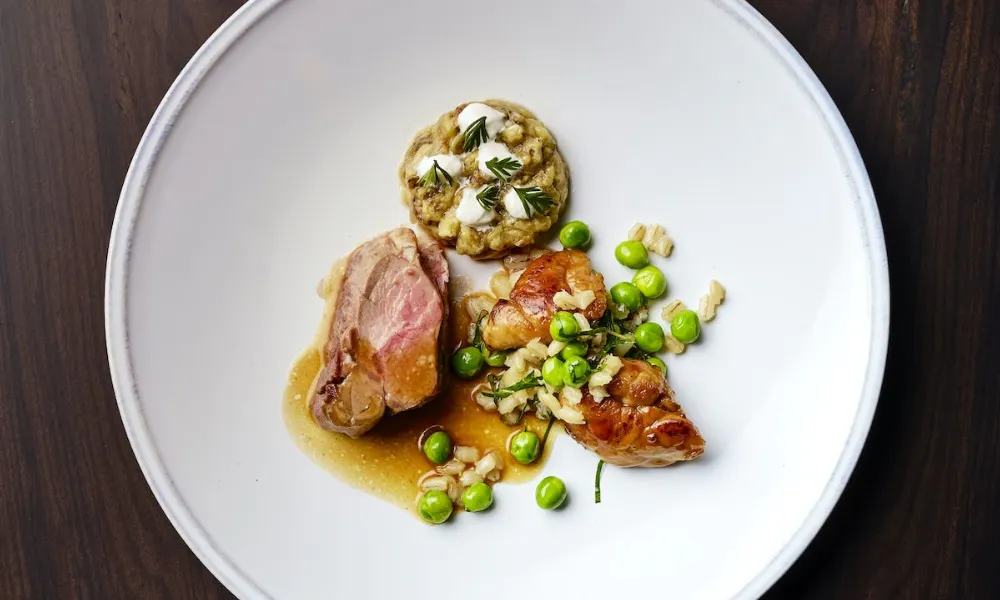 lamb and broad beans at wild honey