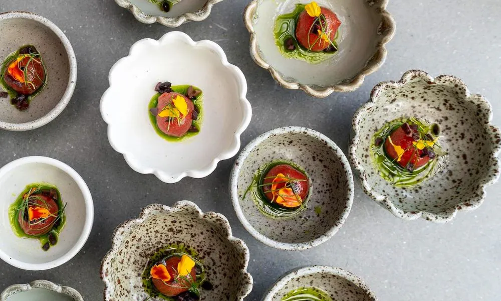 Multiple dishes at The Kitchin