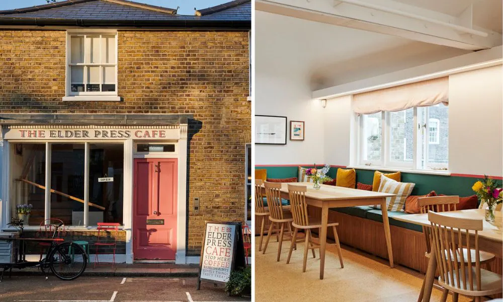 Cafe frontage and interiors