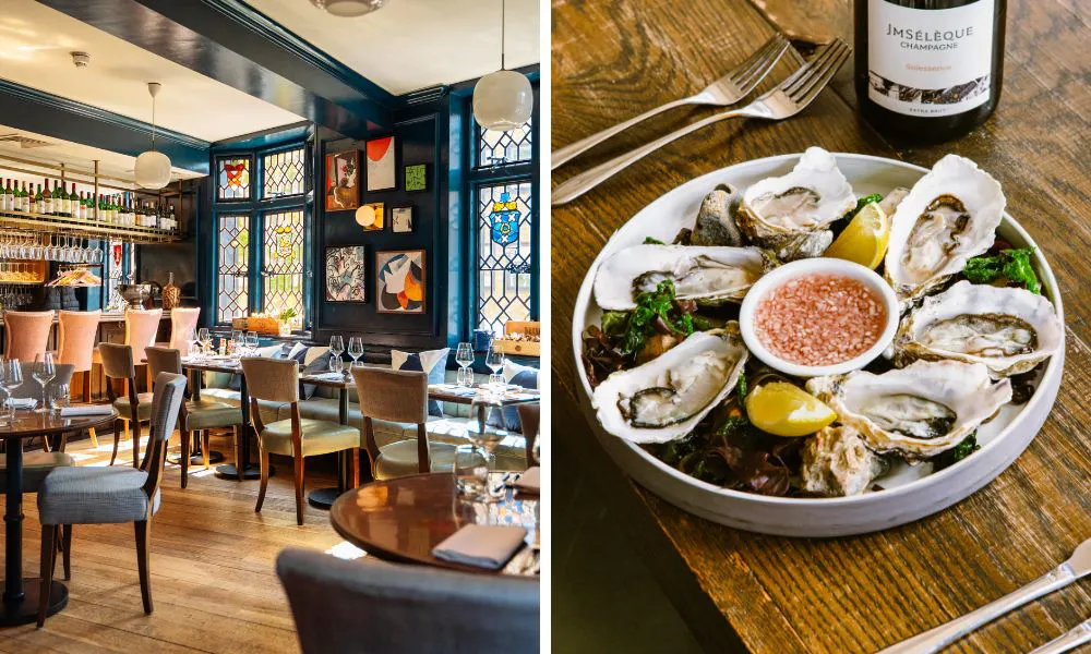 Oysters and the interiors at Clarette