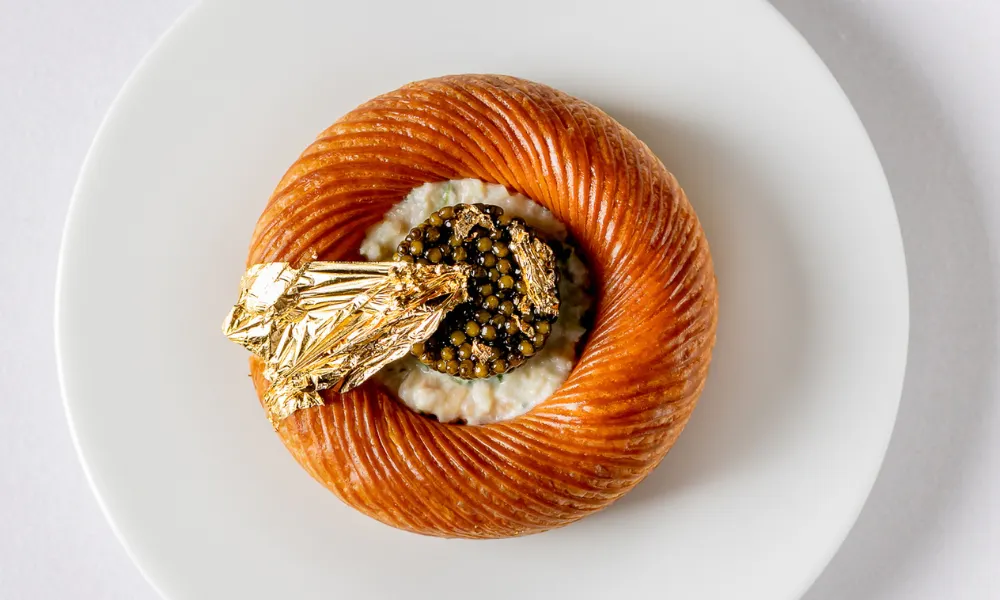 caviar dish at alex dilling hotel cafe royal
