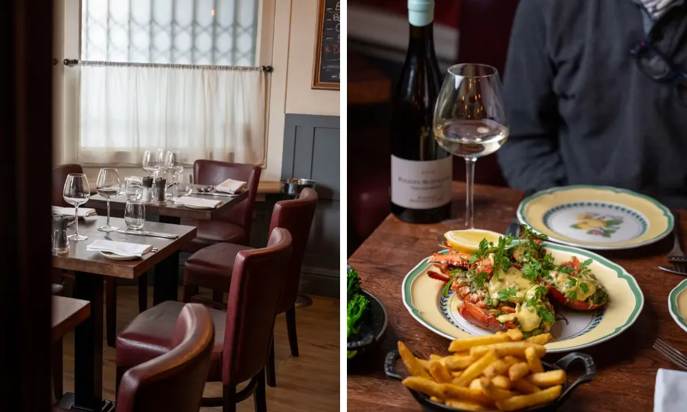 les 2 garcons dining room and lobster frites