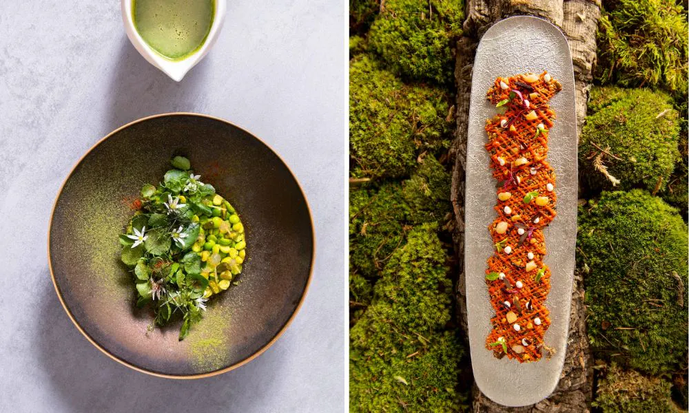 Dishes at Alain Ducasse at The Dorchester