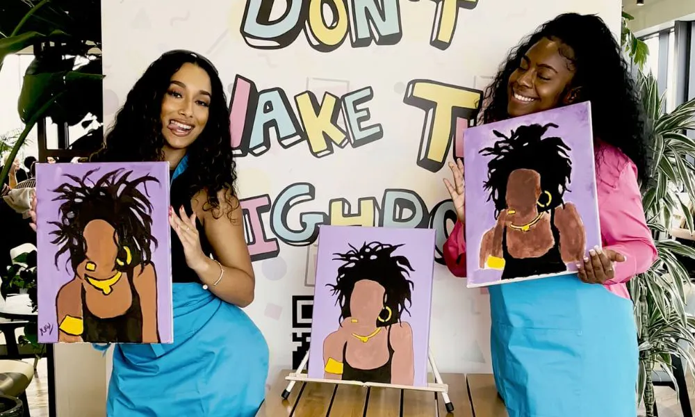 painting hip hop icons at DWTN