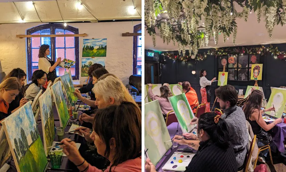 sip and paint classes at london art bar