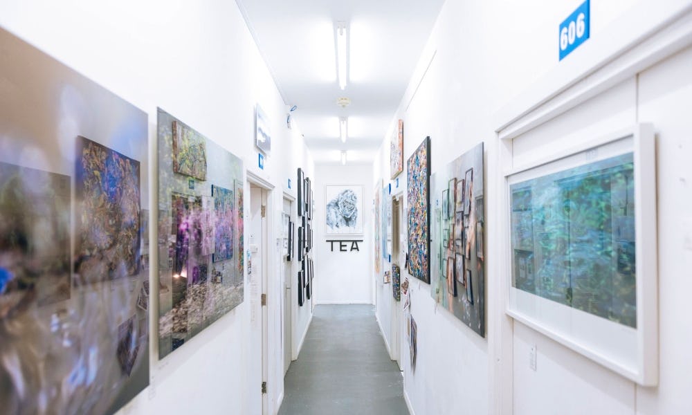 wimble art studio corridor