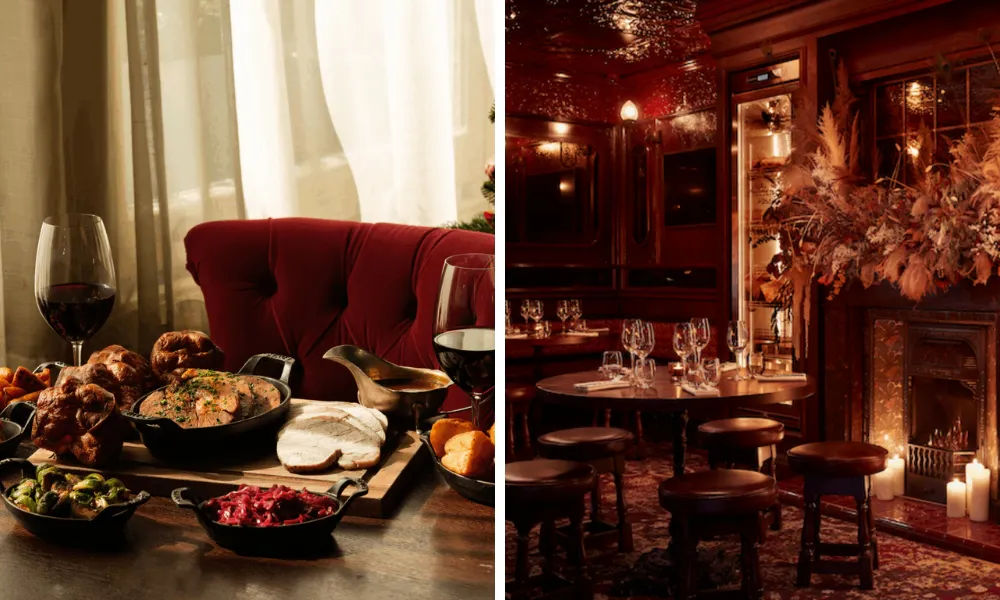 festive gastropub decorated for christmas 
