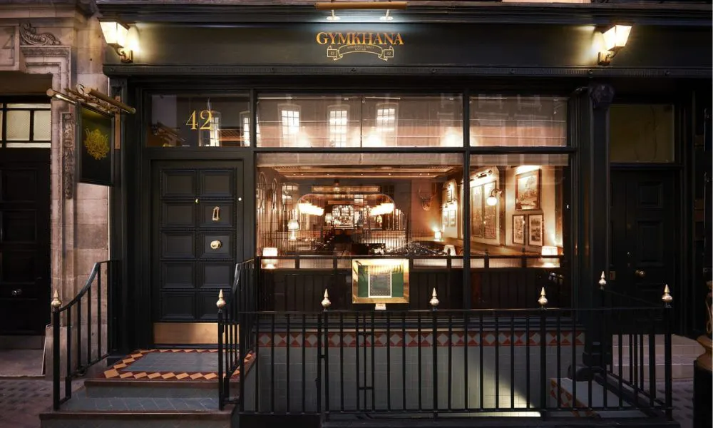 the outside of Gymkhana restaurant