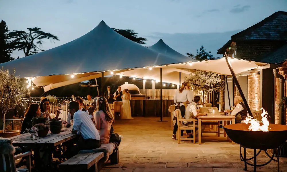 stretch tent at wasing estate wedding venue