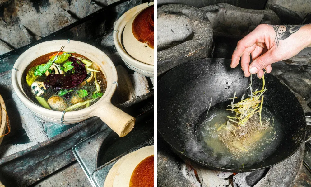claypot cooking at kiln