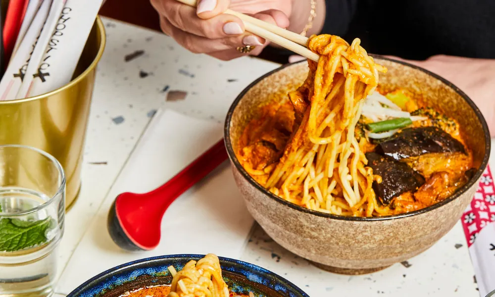 Noodles and chopsticks