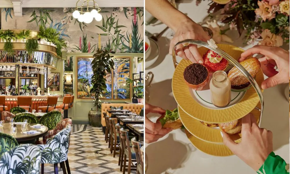 Vintage interiors and cake stand
