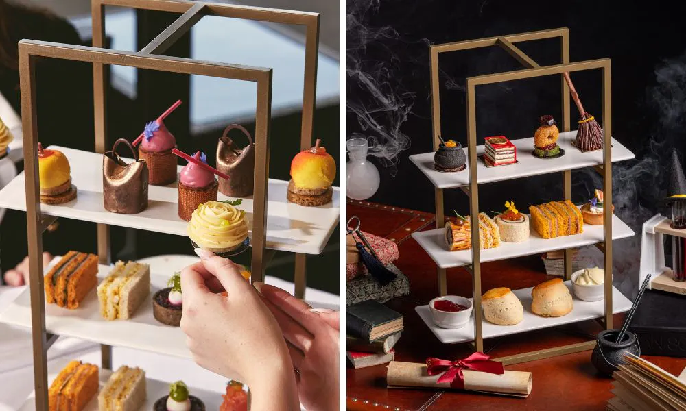 luxury afternoon tea with wizarding railway theme