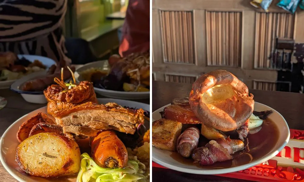 The Dyke pork and beef roast dinners