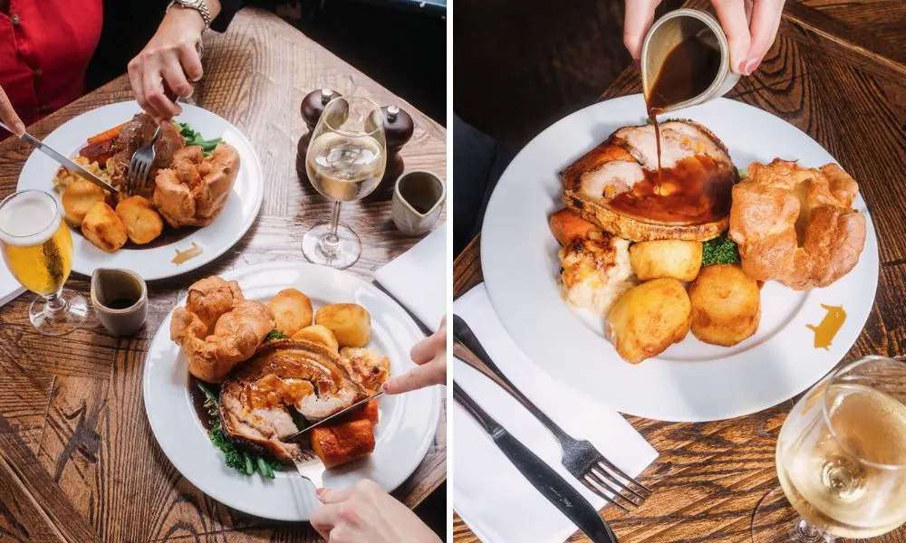 Roast pork with trimmings